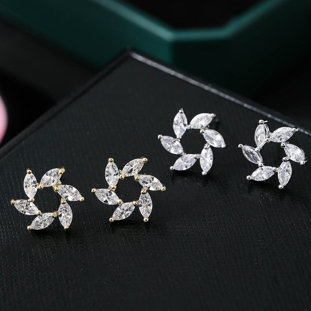 16G Sunflower Conch Stud Sleeper Earrings - HSPJ1960 | Dainty Flower Ear Jewelry for Cartilage Piercing | Perfect for Everyday Wear, Parties & Gifts