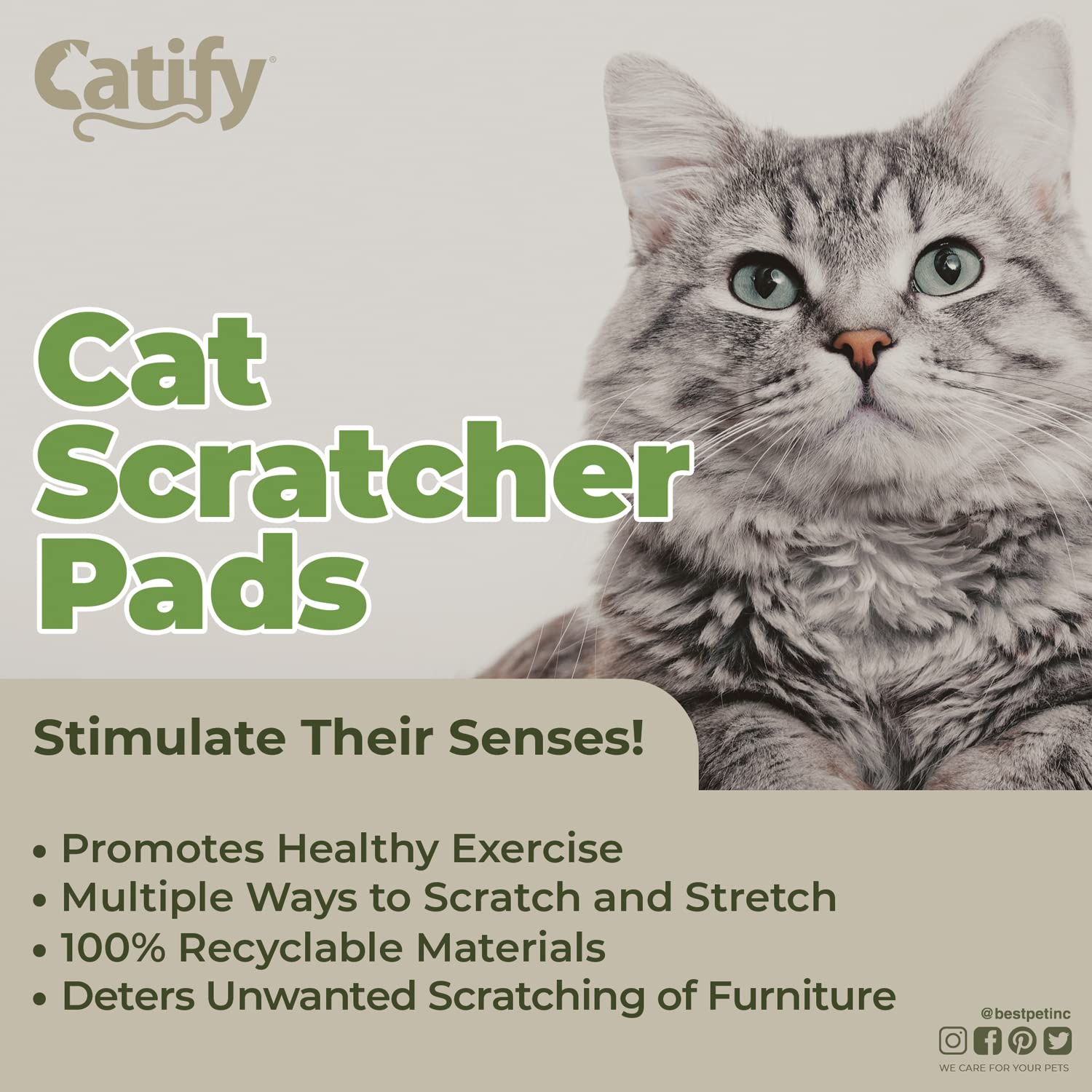 Best Corrugated Cardboard Cat Scratcher Refill Pads - 4 Pack | Durable, Claw-Safe & Eco-Friendly Pet Supplies for Active Play | Perfect for Lounging, Scratching & Interactive Fun - Ideal for Home, Office or Travel Use