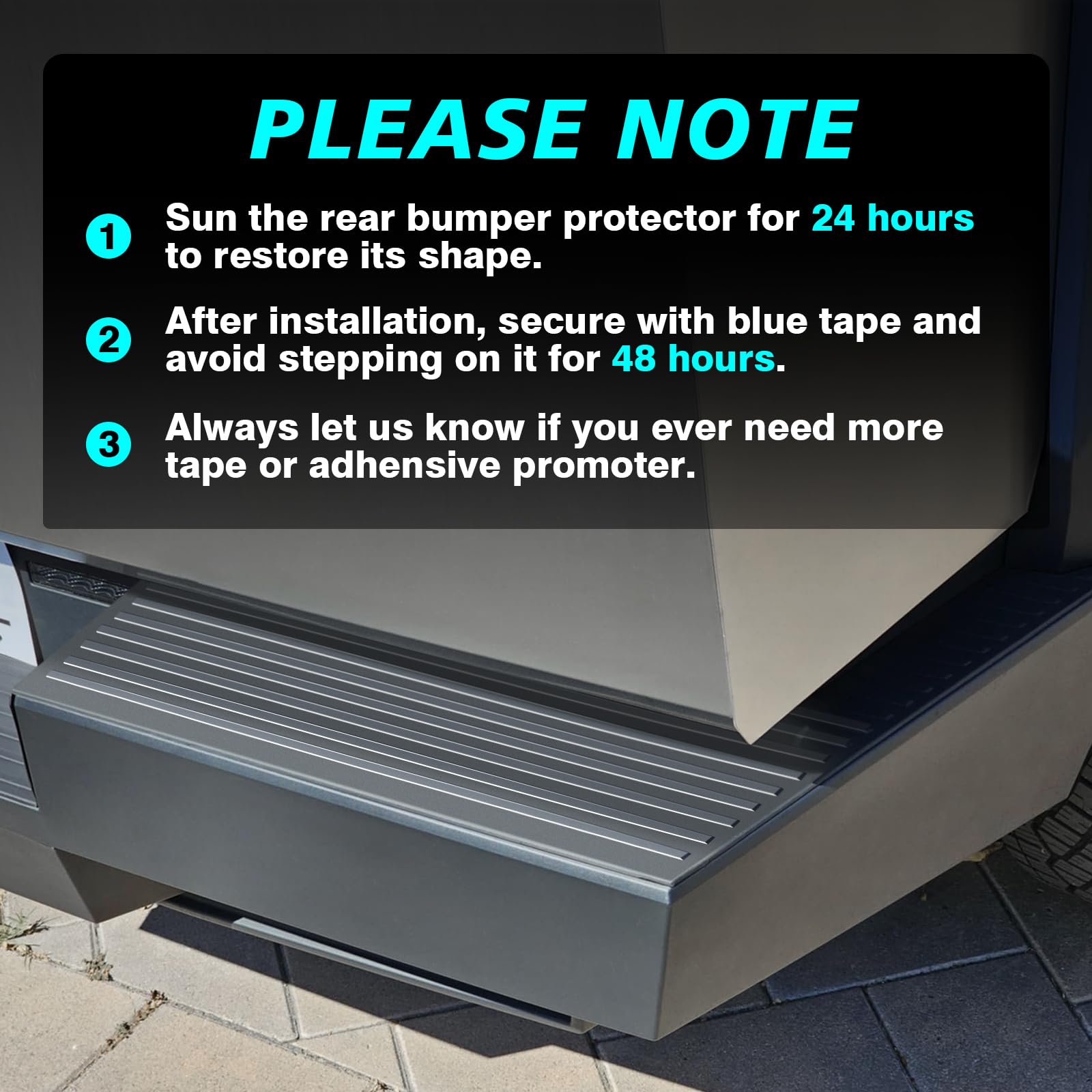 BestEvMod Tesla Cybertruck Rear Bumper Tailgate Protector Cover - Durable TPE Protective Trim for 2023-2024 Models | Truck Bed Step & Sill Molding Accessories | Perfect for Off-Roading, Hauling & Daily Commuting