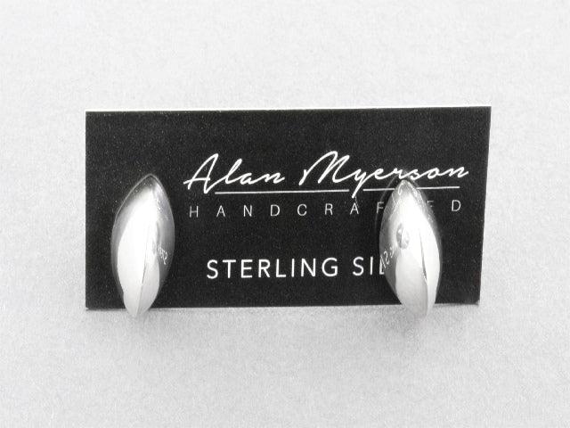 Polished Sterling Silver Segment Stud Earrings - Elegant & Hypoallergenic Jewelry for Women - Perfect for Everyday Wear, Parties & Gifts