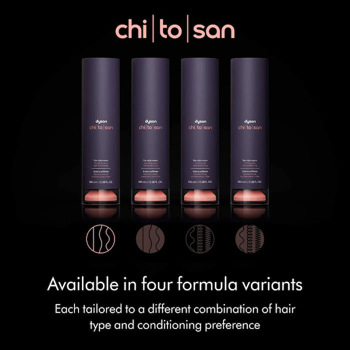 Chitosan Pre-Styling Hair Cream for Flexible Hold - Dyson Airwrap & Hair Dryer Compatible - Perfect for Smoothing, Volumizing & Heat Protection