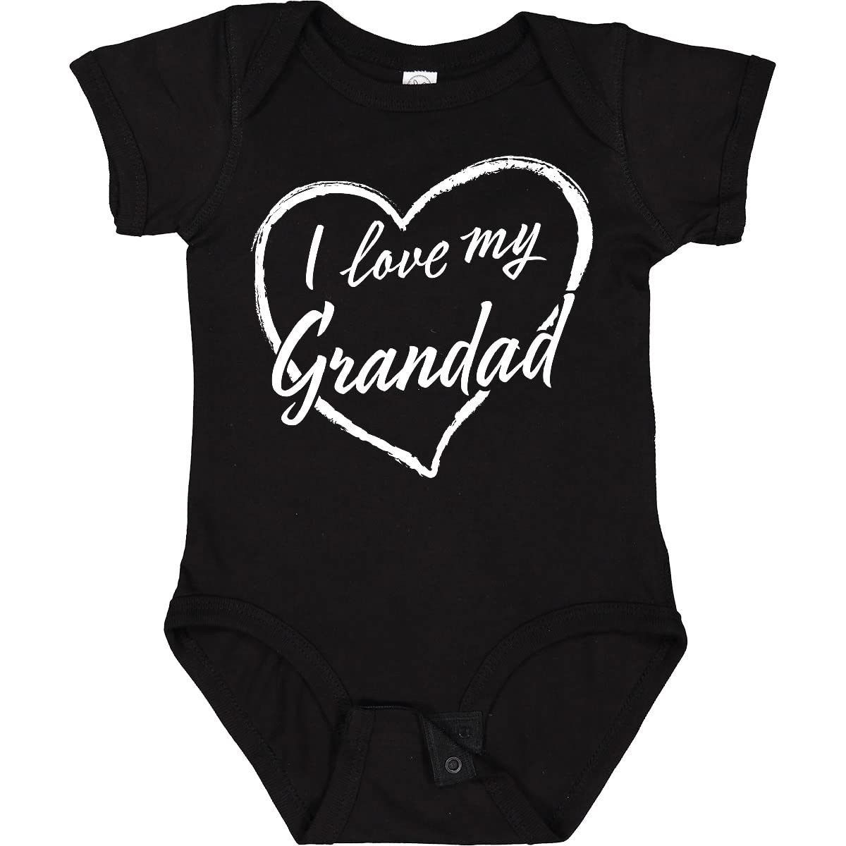 Inktastic I Love My Grandad White Chalk Heart Baby Bodysuit - Cute Outfit for Grandparents Day, Family Photos & Special Occasions