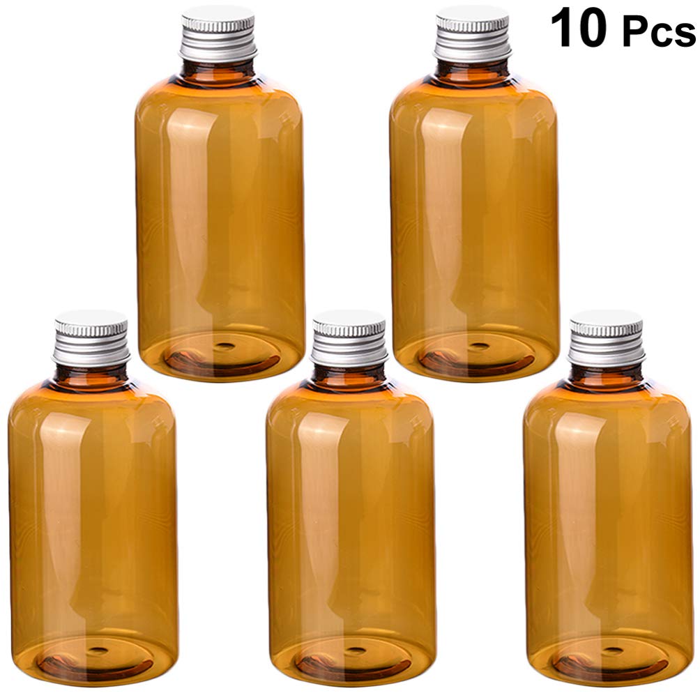 Exceart 10-Piece Clear Travel Toiletry Bottles Set - Leak-Proof Shampoo & Liquid Containers with Lids - Perfect for Shampoo, Conditioner, Lotion & Perfume - Ideal for Air Travel, Camping & Gym Use