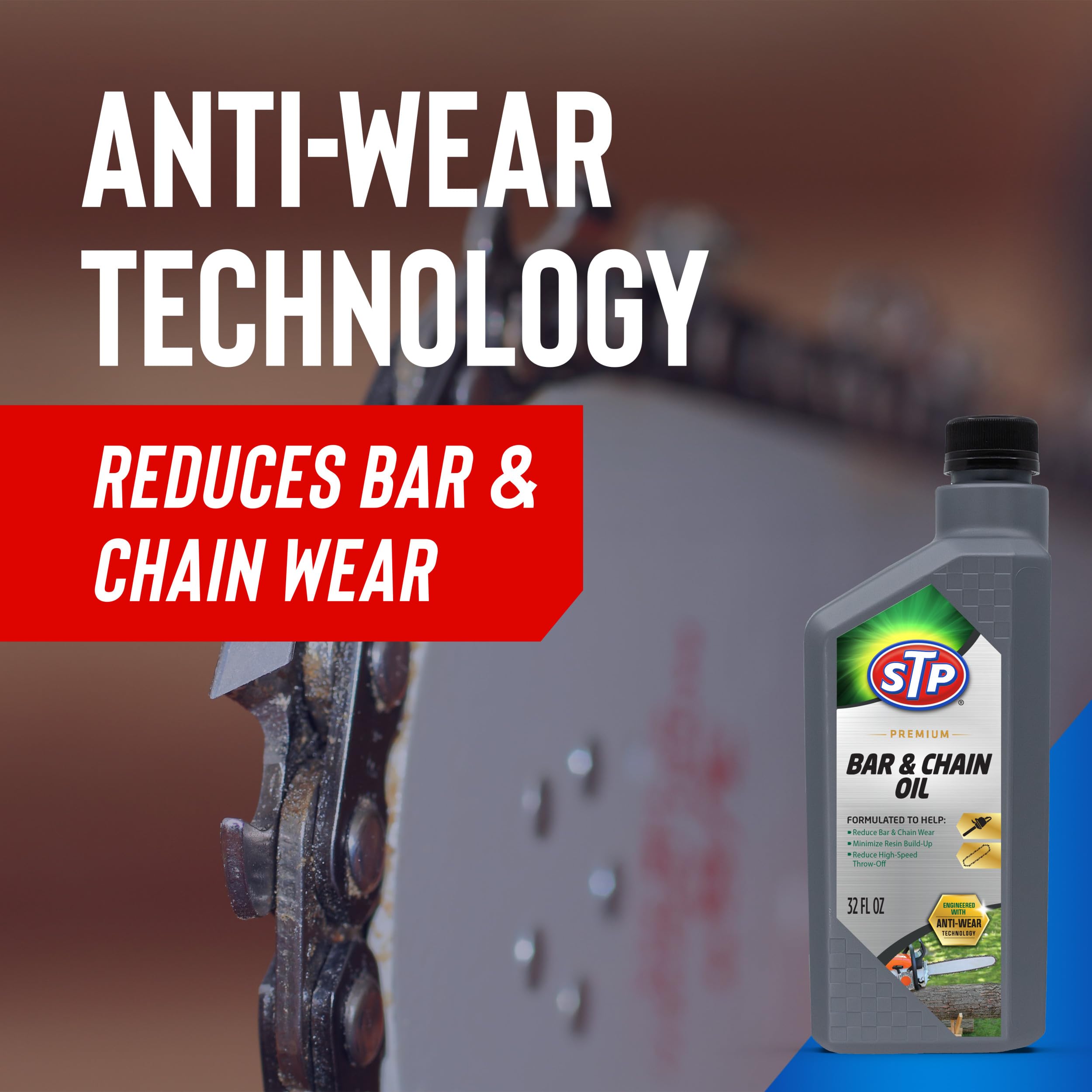 STP Premium Bar and Chain Oil - 32 Oz | High-Performance Chainsaw Lubricant Reduces Wear & Extends Life | Ideal for Wood Cutting, Logging & DIY Projects