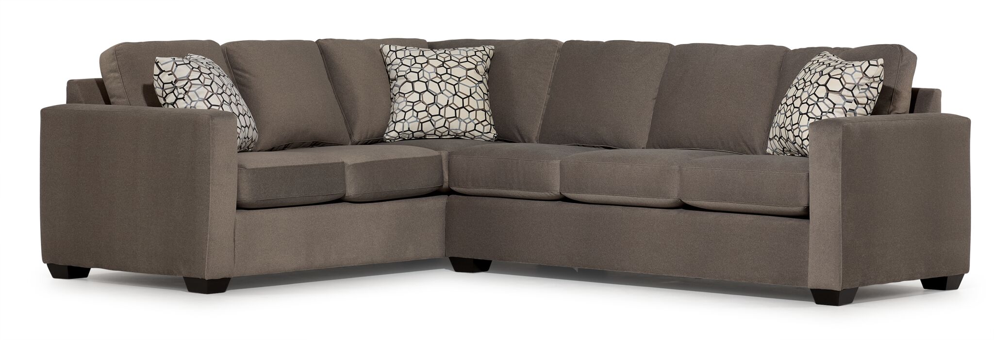 Modern Caleb 2-Piece Right Facing Sectional Sofa Set in Arlo Brown - Perfect for Living Room, Family Room & Small Spaces