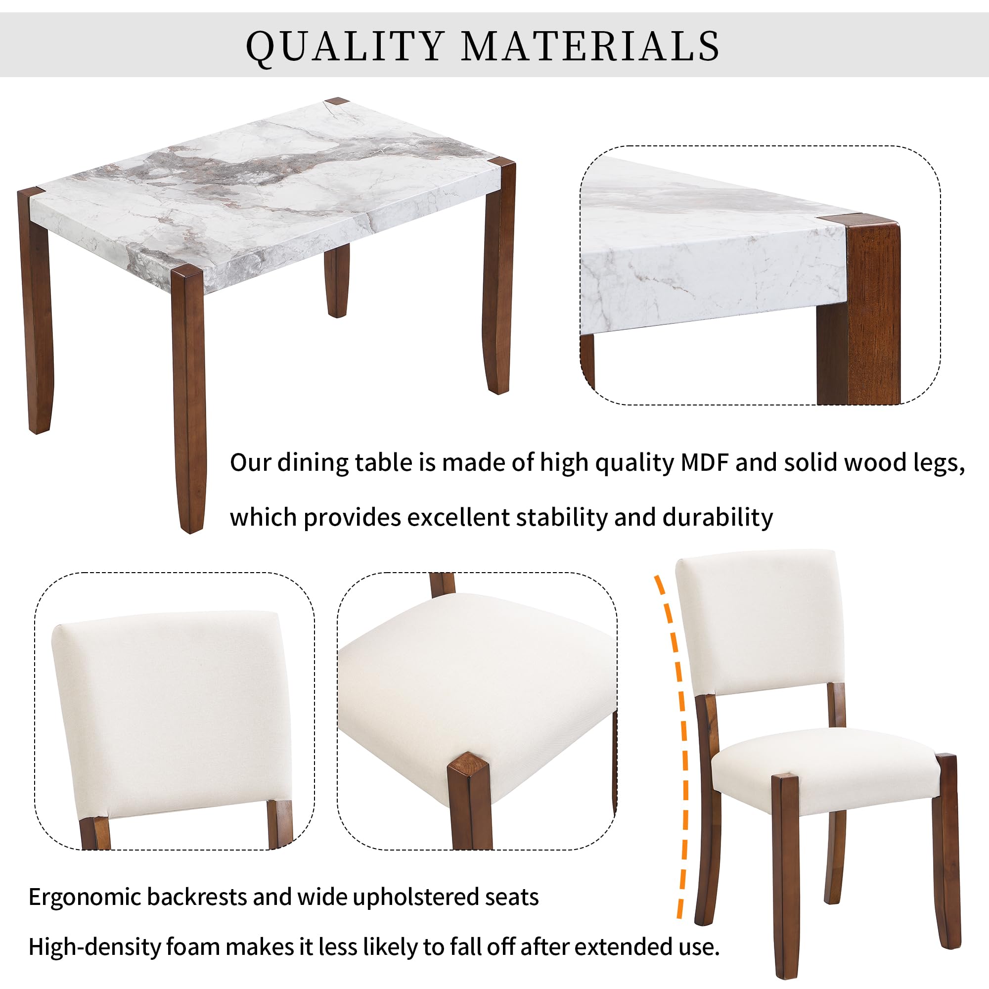 Merax 4-Piece Dining Table Set with 46