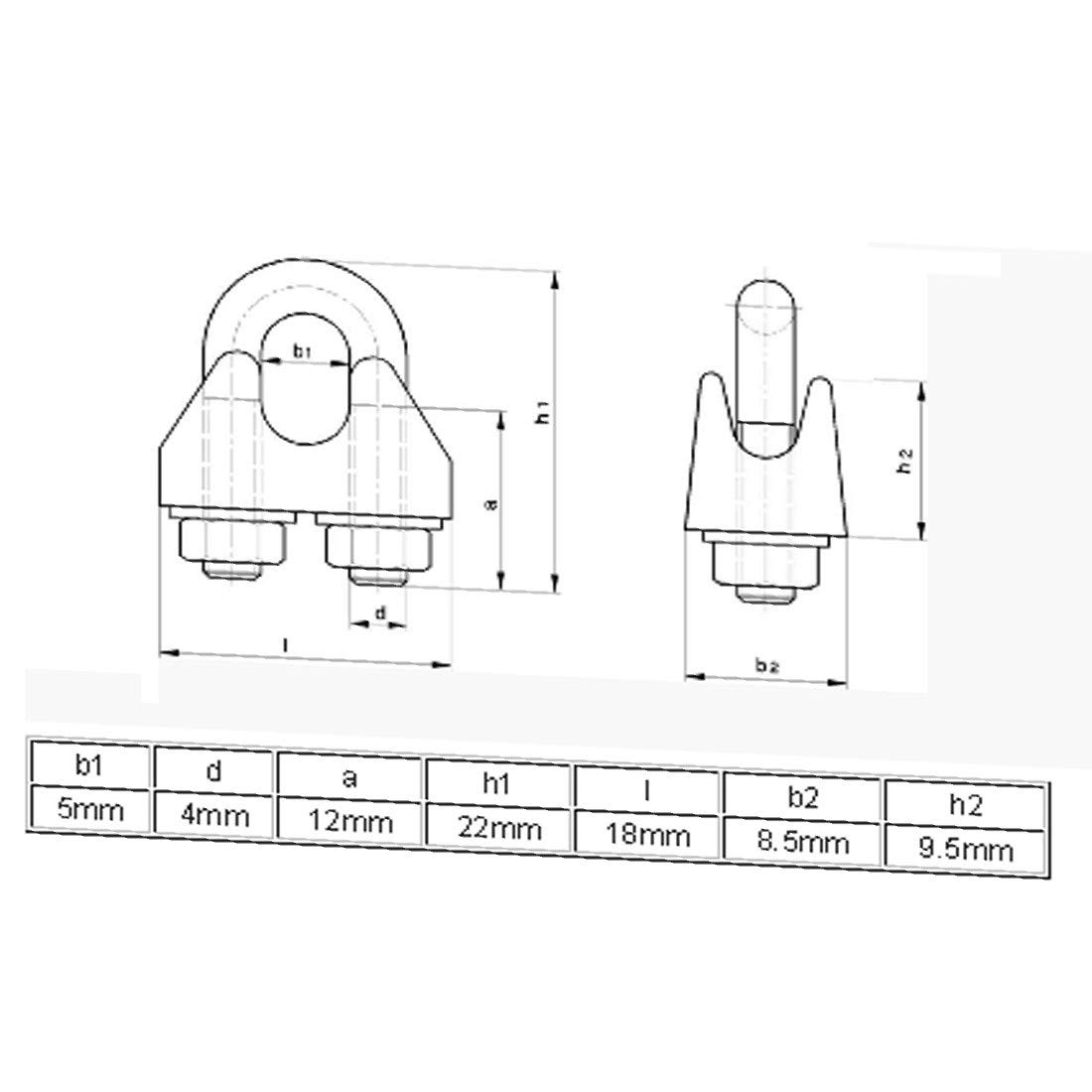304 Stainless Steel Saddle Clamps - M3 1/8 Inch Cable Wire Rope Clips Fastener (10PCS) - Durable & Reliable for Marine, Automotive, and Construction Applications