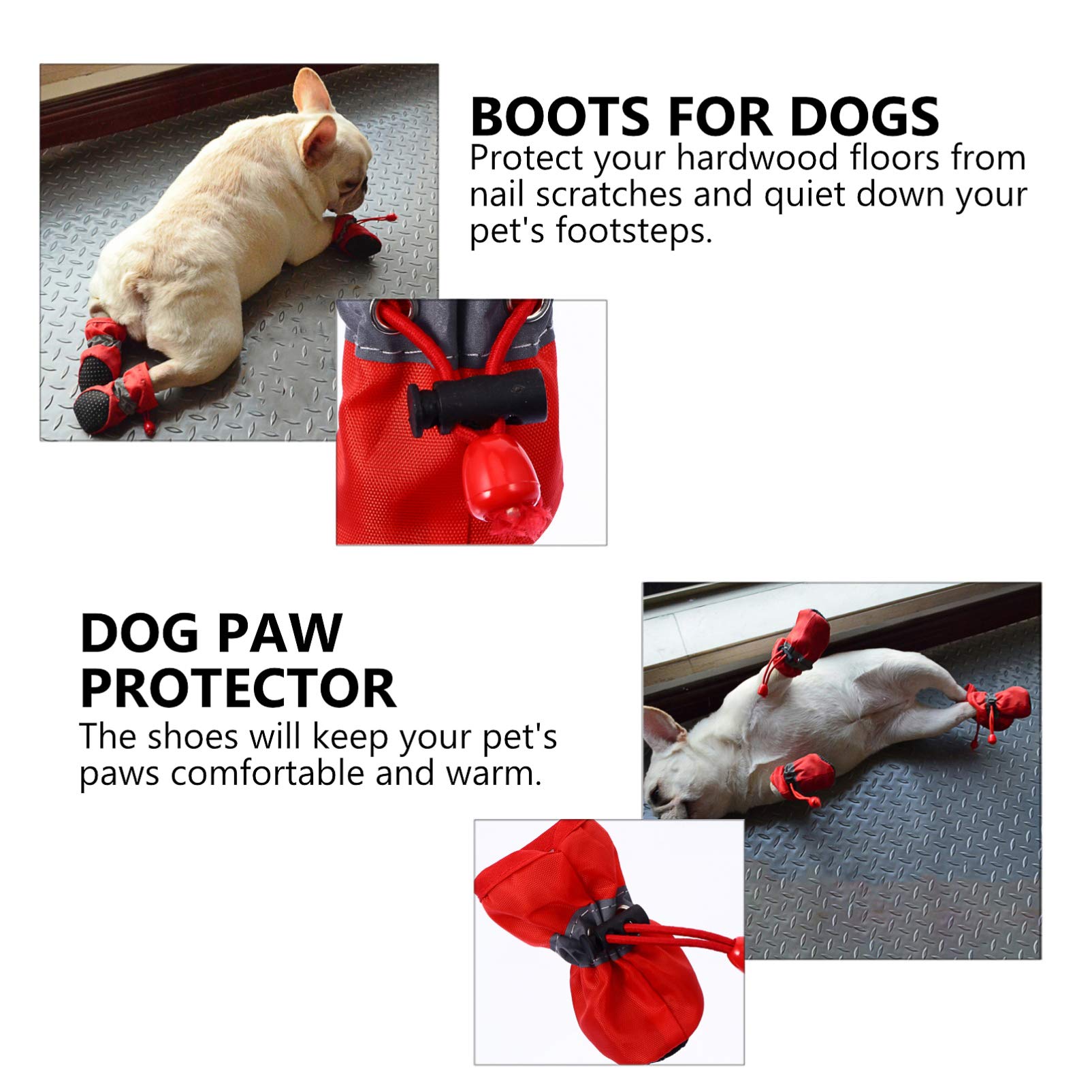 Balacoo 4PCS Christmas Pet Shoes - Waterproof Dog Boots for Outdoor Walking, All-Weather Puppy Paw Protectors, Non-Slip Dog Socks for Small Dogs & Cats - Perfect for Rain, Snow & Holiday Festivities