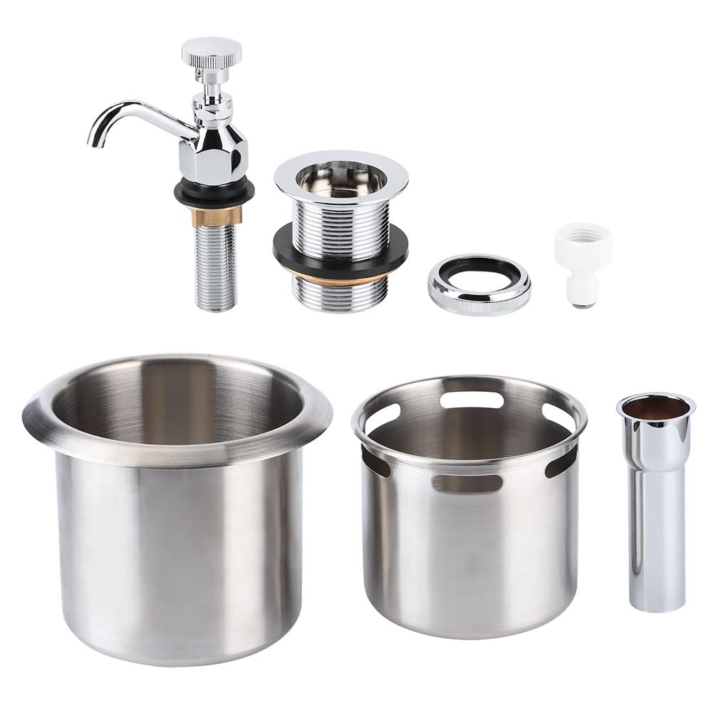 Premium Stainless Steel Coffee Shop Faucet - Commercial Bar Counter Sink Set with Brass Fittings for Kitchen & Washing Equipment | Ideal for Cafes, Restaurants, and Coffee Bars