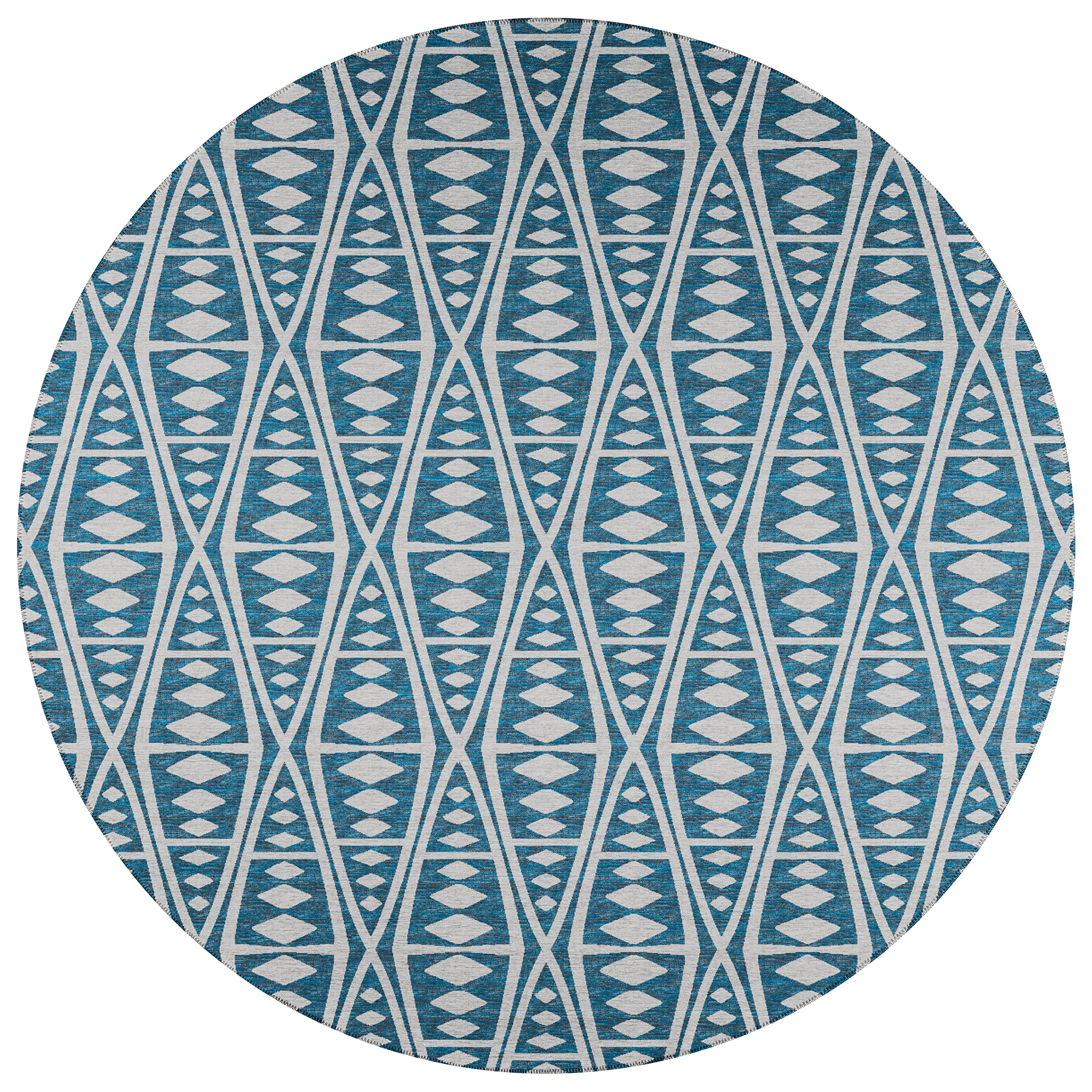 Addison Rugs Yuma AYU36 Blue 8' x 8' Square Area Rug - Soft & Durable for Living Room, Bedroom, or Office Decor
