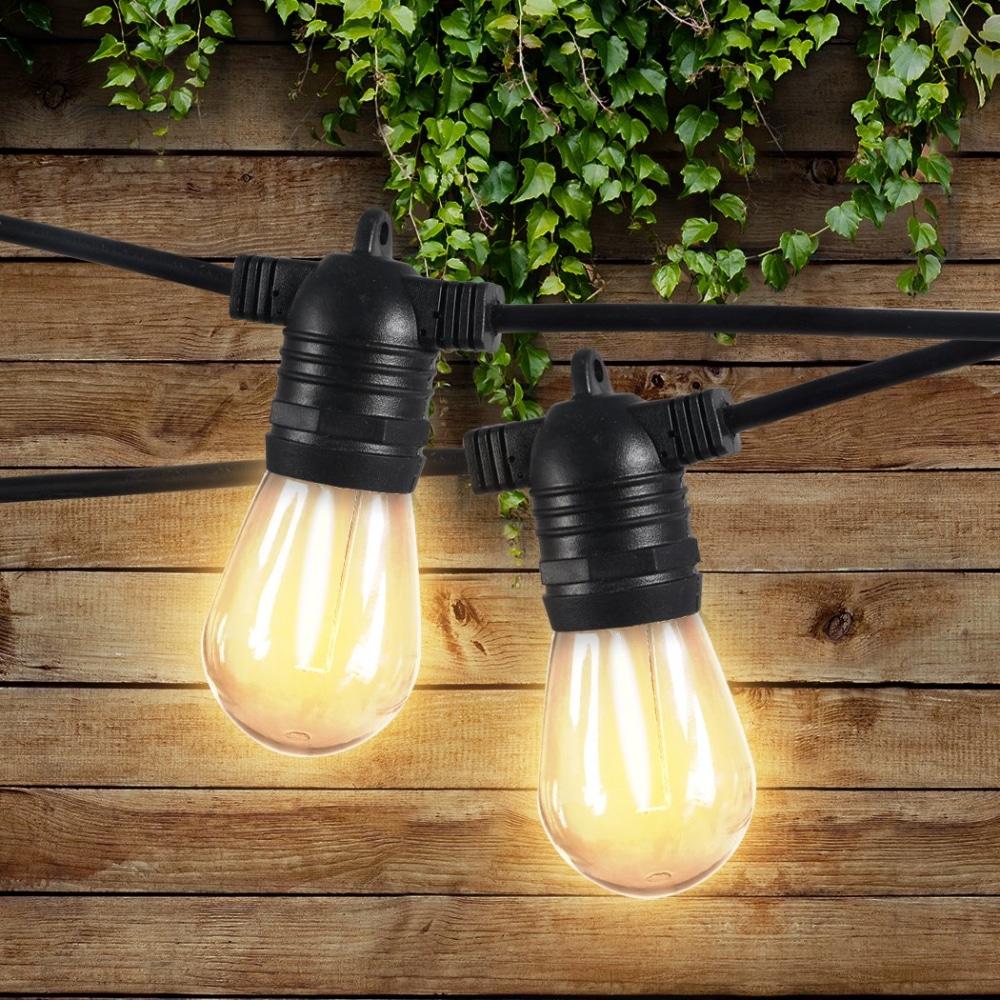 50M LED Festoon String Lights - Waterproof Outdoor Fairy Lights for Christmas, Wedding, Party, Garden, Patio & Backyard Decoration