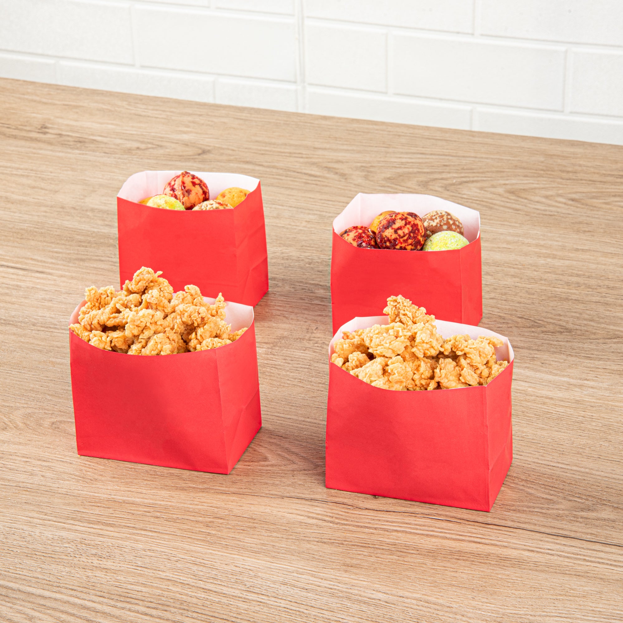 Red Paper Snack Bags Large Size 4.25