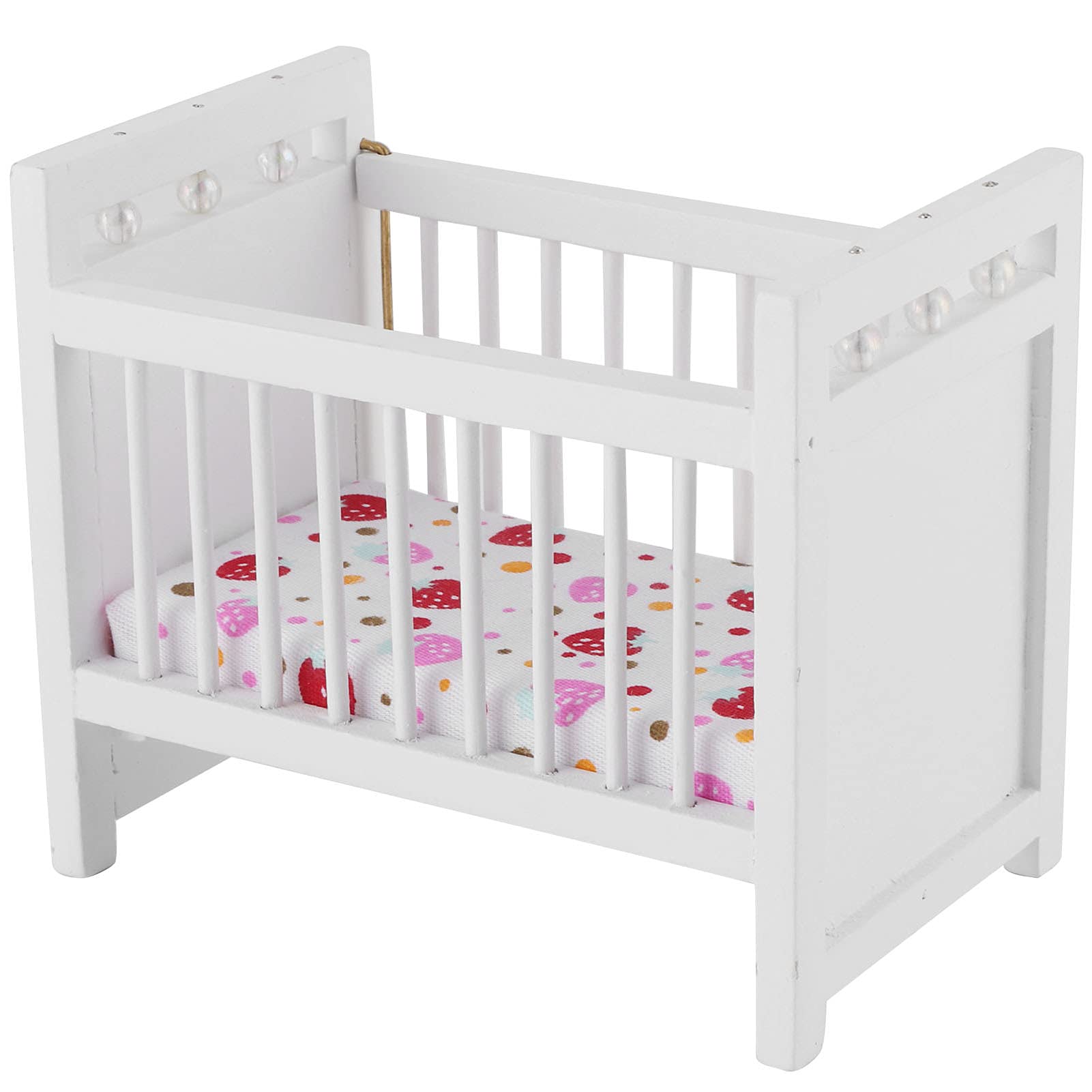 Wooden Baby Doll Bed - Miniature Crib for Dollhouse, Perfect for Pretend Play & Kids' Bedroom Decor | Ideal for 18