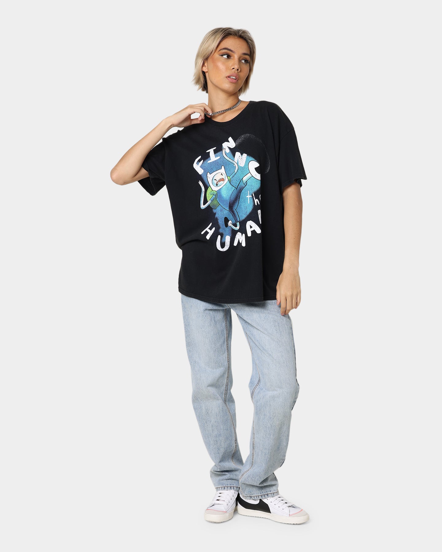Vintage Adventure Time Finn The Human Graphic T-Shirt - Black Wash - Retro Cartoon Tee for Men & Women - Perfect for Cosplay, Casual Wear & Fan Gifts