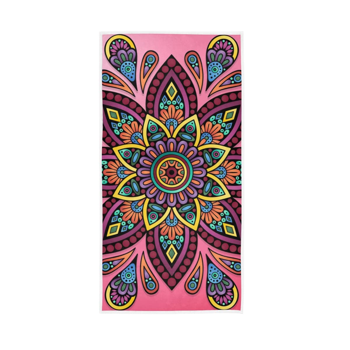 Senya Bath Towel 0016 - Soft Pink Mandala Hand Towel for Bathroom, Spa, Gym & Sports | 30