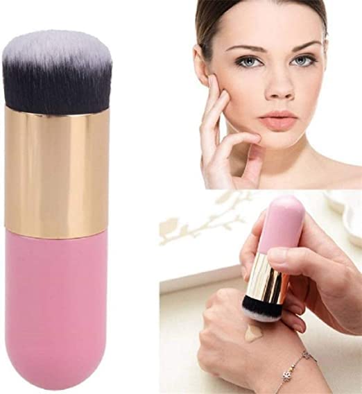 12-Piece Sky Blue Makeup Brush Set with 1 Pink Round Foundation Brush – Professional Cosmetic Brushes for Flawless Makeup Application | Perfect for Daily Use, Travel & Makeup Artists