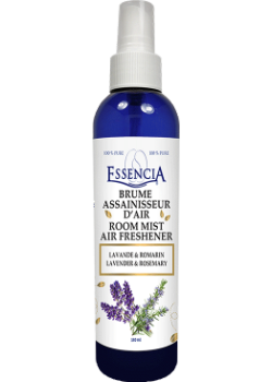 Essencia Lavender & Rosemary Room Mist 60ml - Aromatherapy Spray for Relaxation, Stress Relief & Home Fragrance
