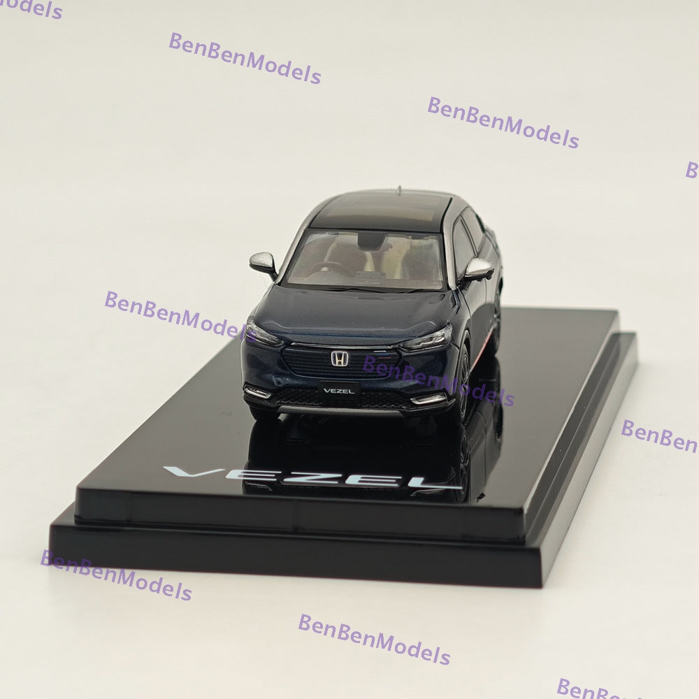 1/64 Scale Hobby Japan VEZEL e:HEV PLaY Midnight Blue Beam Metallic Diecast Car Model HJ642071BL - Perfect for Collectors, Display & Racing Scenes