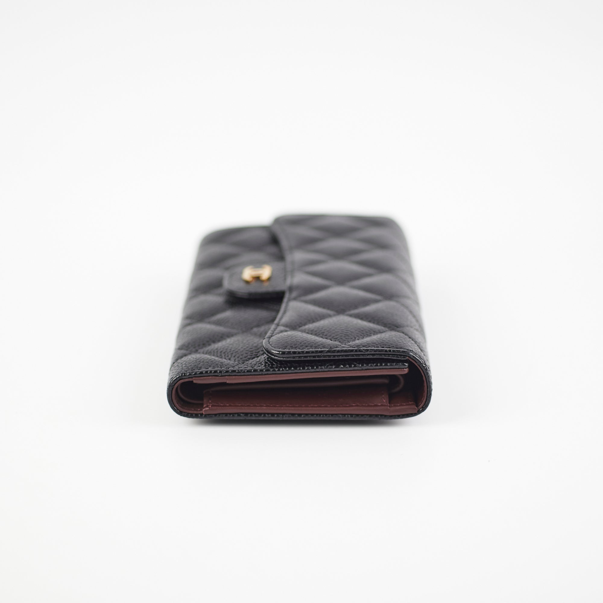 Chanel Long Black Caviar Leather Wallet for Women | Luxury Designer Card Holder & Money Organizer | Perfect for Everyday Use, Travel & Special Occasions