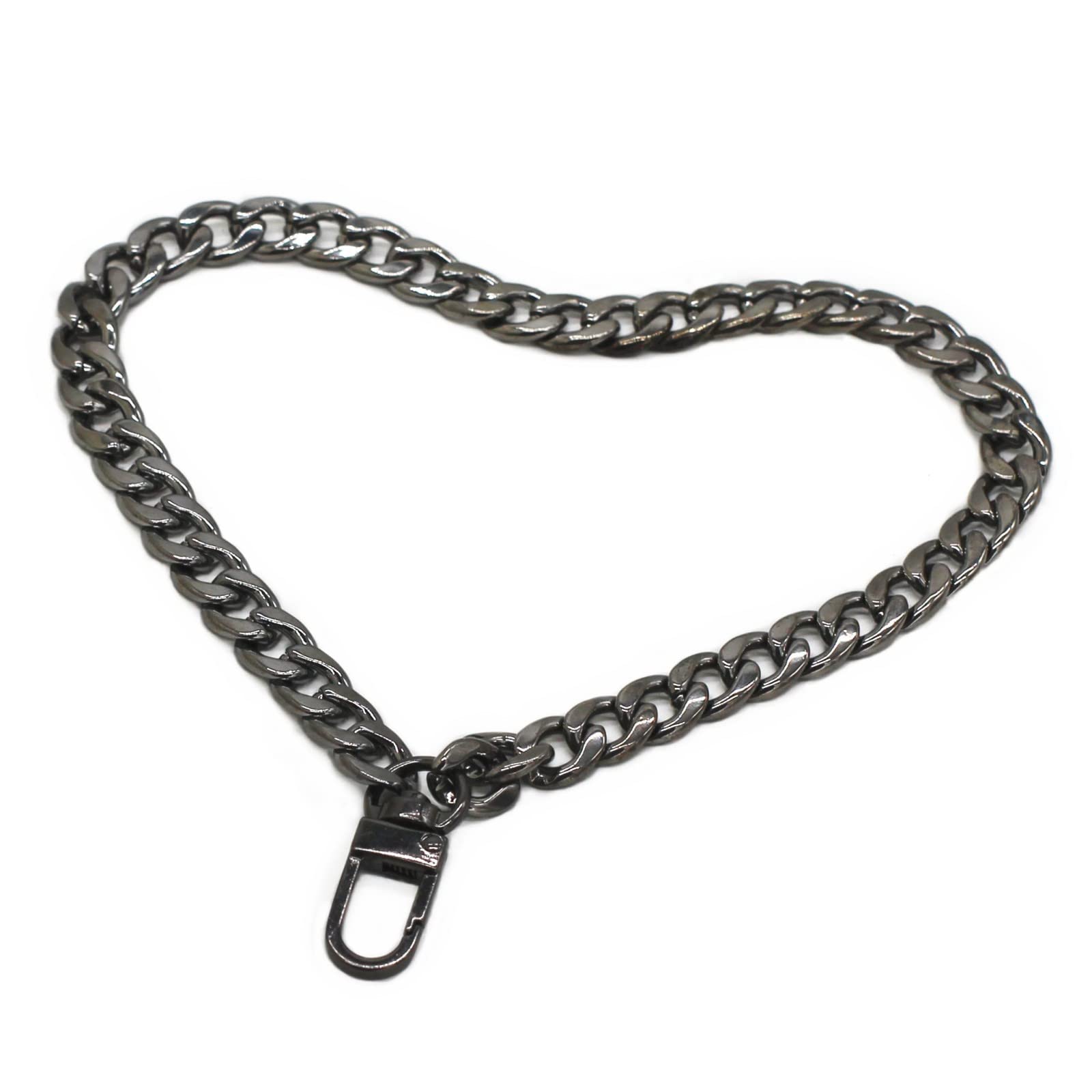 WEICHUAN 8 Inch DIY Iron Flat Chain - Adjustable Wrist Strap, Purse Handbag Replacement Chain Accessory (Gun-Black) | Perfect for Bag Repair, Jewelry Making & Boho Fashion DIY Projects