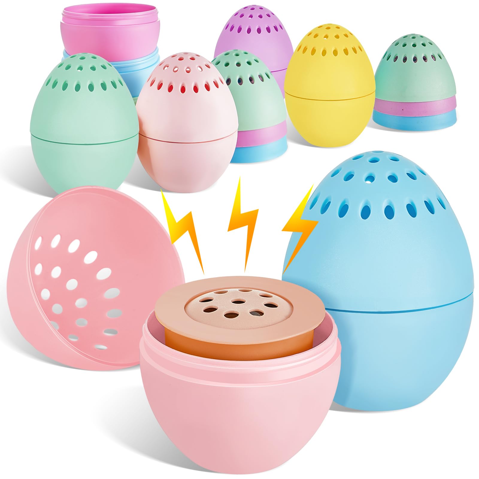 20 Pcs Beeping Easter Eggs with Chirping Sound - Easter Basket Stuffers for Kids, Toddlers & Adults - Blind-Friendly Easter Hunt Toys - Assorted Colors 2.56 Inches - Perfect for Easter Parties, Classroom Activities & Sensory Play