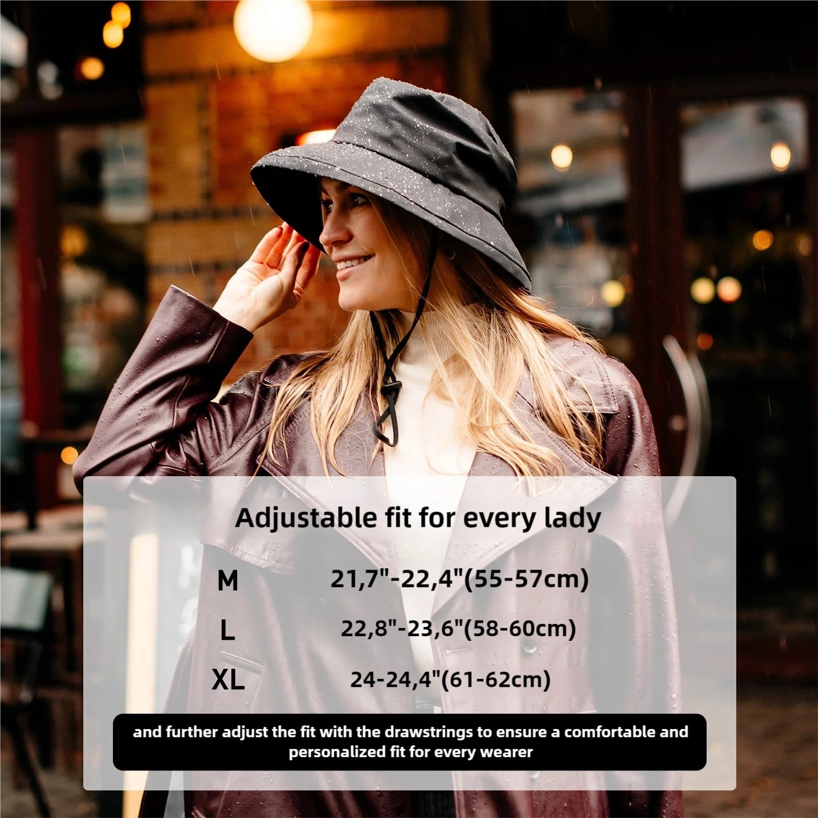 Comhats Waterproof Bucket Hats for Women - UV Protection Sun Hat with Wide Brim, Lightweight Rain Hat for Outdoor Activities, Beach, Hiking & Gardening