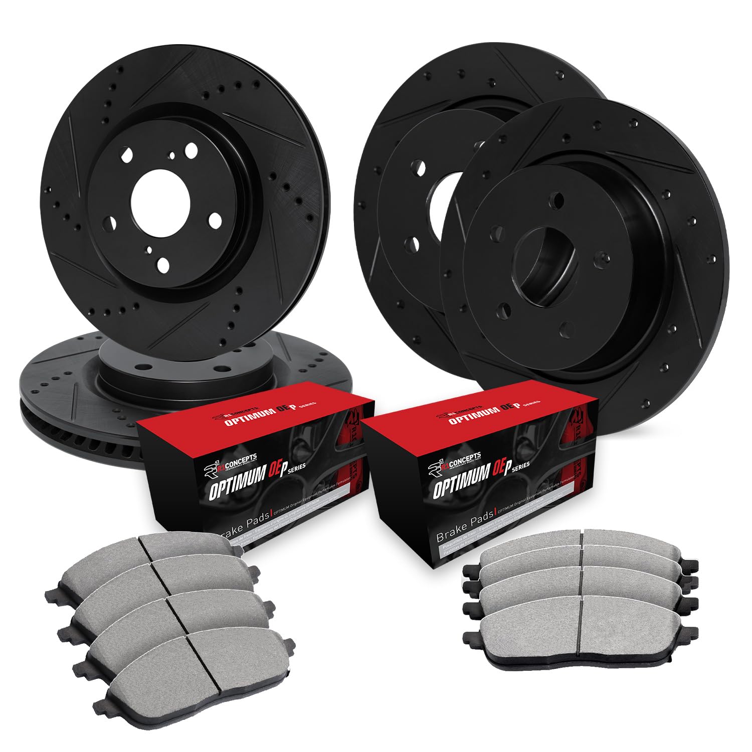 R1 Concepts Premium Front & Rear Brake Pads and Rotors Kit for 1999-2004 Jeep Grand Cherokee | OE Performance Brake System | Perfect for Off-Roading, Towing & Daily Driving