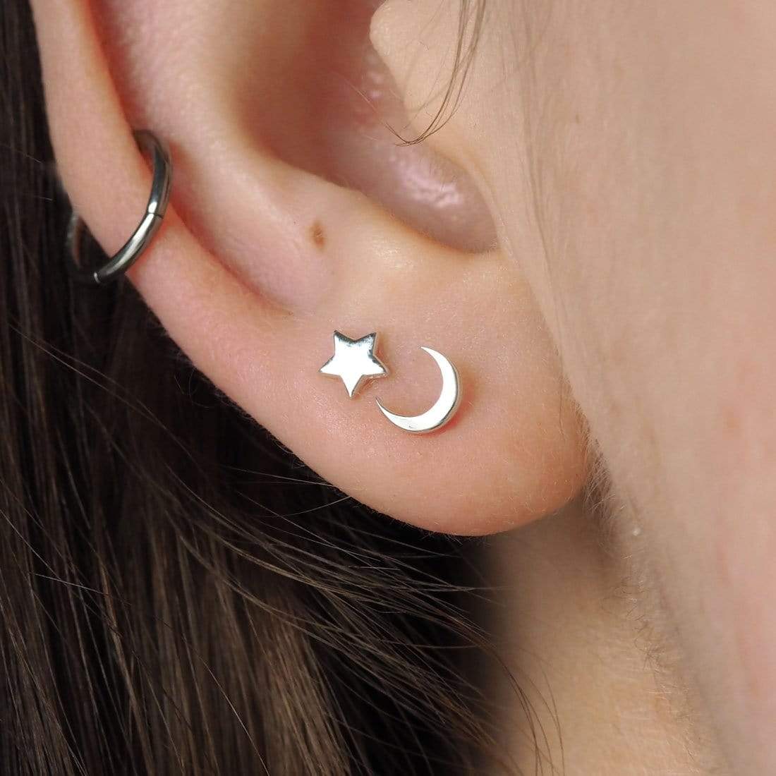 Dainty Moon Stud Earrings - Minimalist Silver Moon Jewelry for Women - Perfect for Everyday Wear & Special Occasions