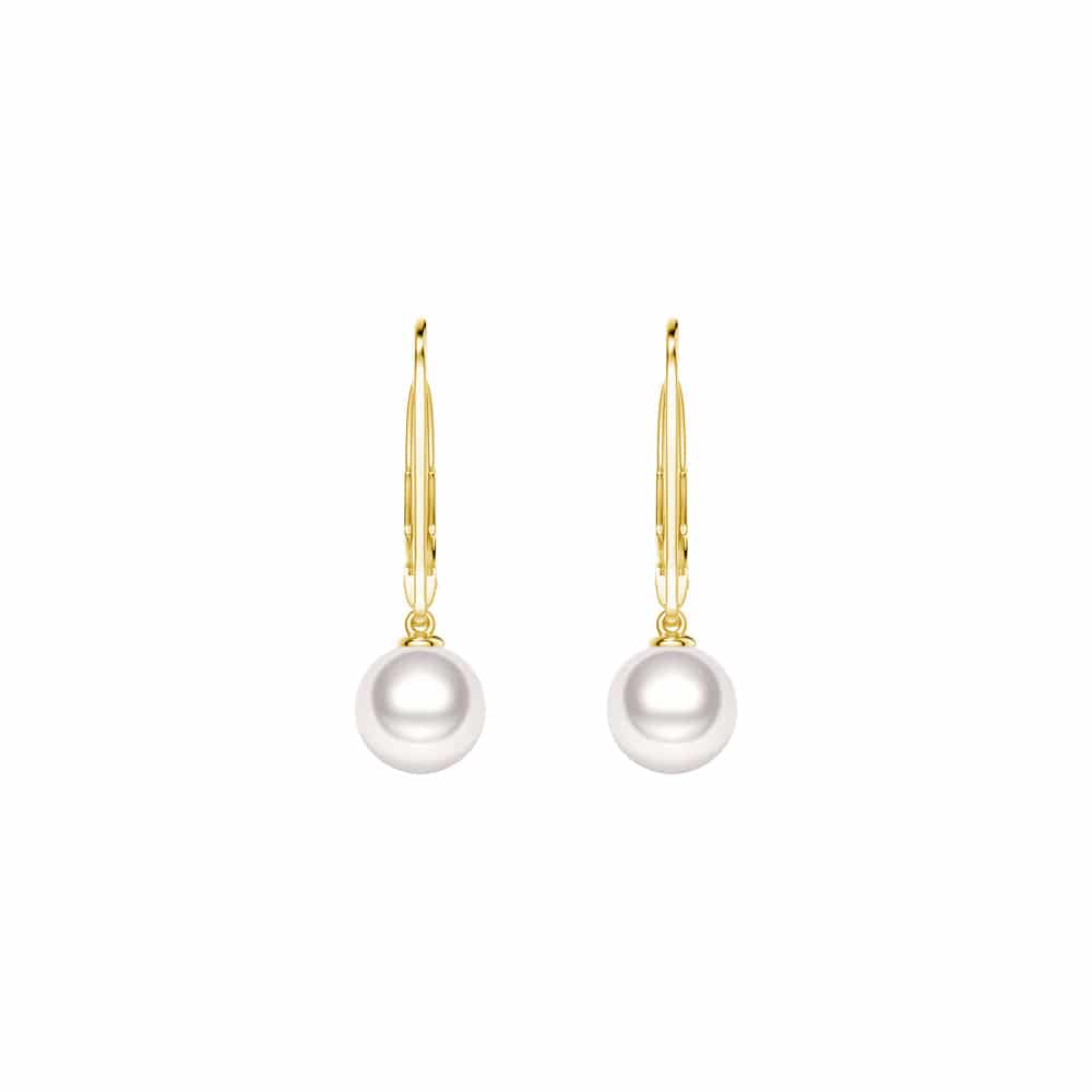 8mm Freshwater Cultured Pearl Leverback Earrings for Women - Elegant Dangle Earrings for Wedding, Party & Special Occasions