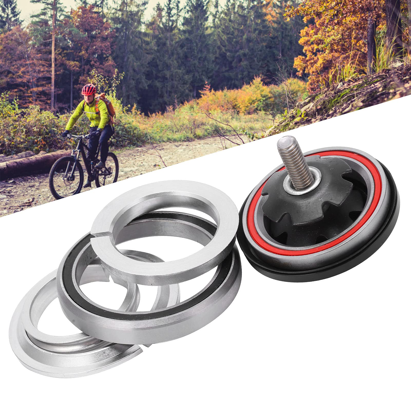 Keenso 41.8-52mm M4/M5 Mountain Bike Headset Bearings - Straight Tapered Tube Replacement Parts for Road & MTB Bicycles | Durable Cycling Components for Smooth Steering & Shock Absorption
