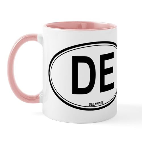 White/Pink Inside - Delaware (DE) Euro Mug