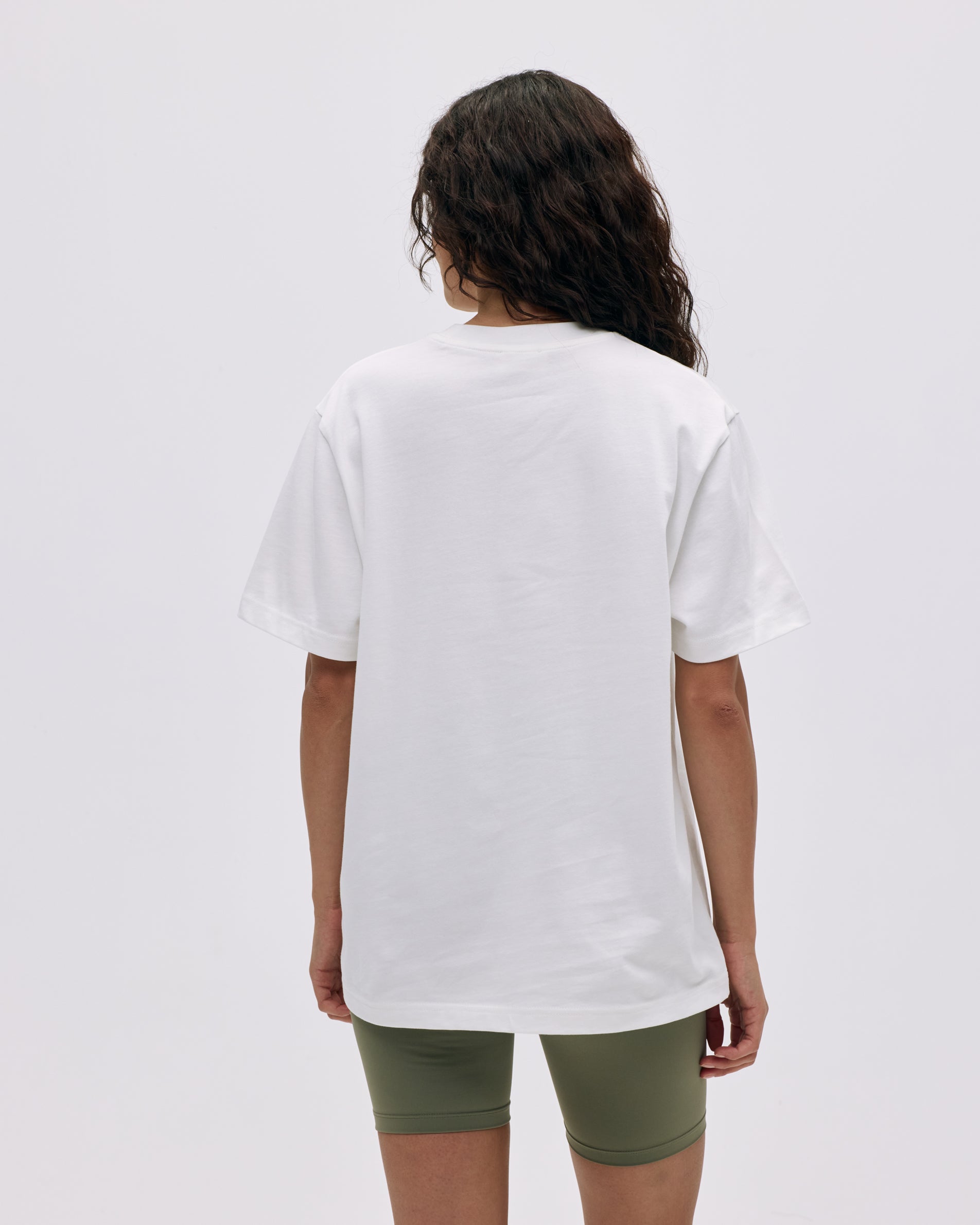 Oversized Varsity Short Sleeve T-Shirt for Women & Men - White & Olive Green - Casual Streetwear, Loungewear, and Everyday Comfort