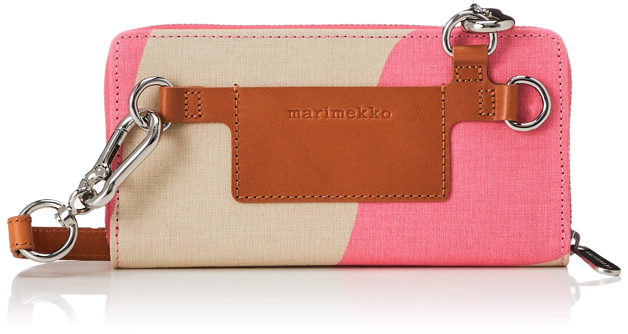Marimekko SaloTaifuuni 49945 Women's Crossbody Shoulder Bag - Ivory & Pink Floral Print, Lightweight & Spacious, Adjustable Strap (One Size Fits Most) | Perfect for Work, Travel, Shopping & Everyday Use
