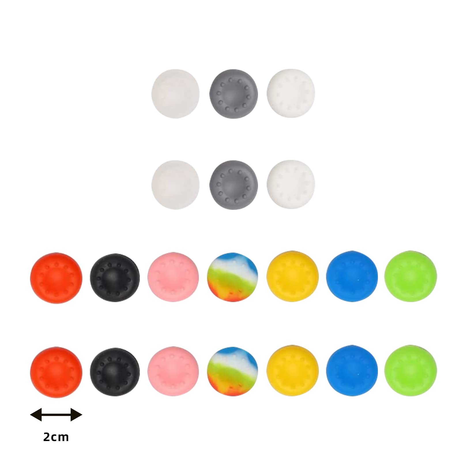 20pcs Silicone Thumb Grips Caps - Non-Slip Controller Joystick Protectors for PS2/PS3/PS4/PS5/Xbox 360/One/Series X/S - Gaming Accessories for Enhanced Grip & Comfort During Long Play Sessions