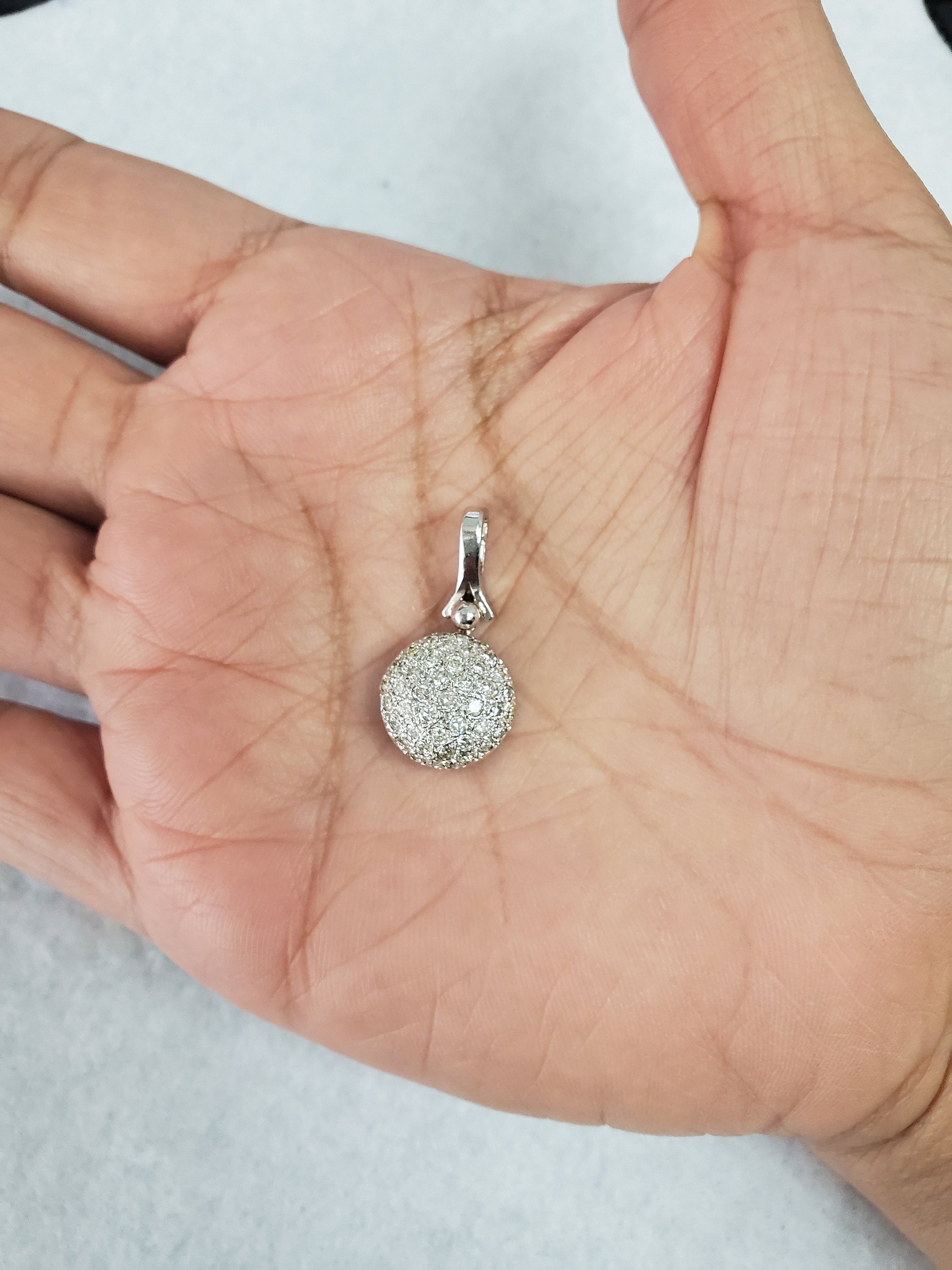 1 Carat Diamond Pave Pendant Necklace - 14K White Gold Sparkling Jewelry for Women - Perfect for Anniversaries, Weddings & Special Occasions