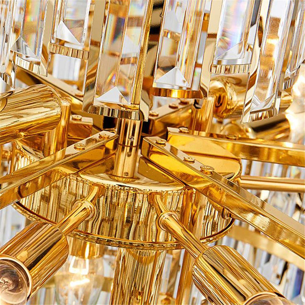 RUNNUP 13-Light Gold Crystal Tiered Pendant Chandelier - 31.5