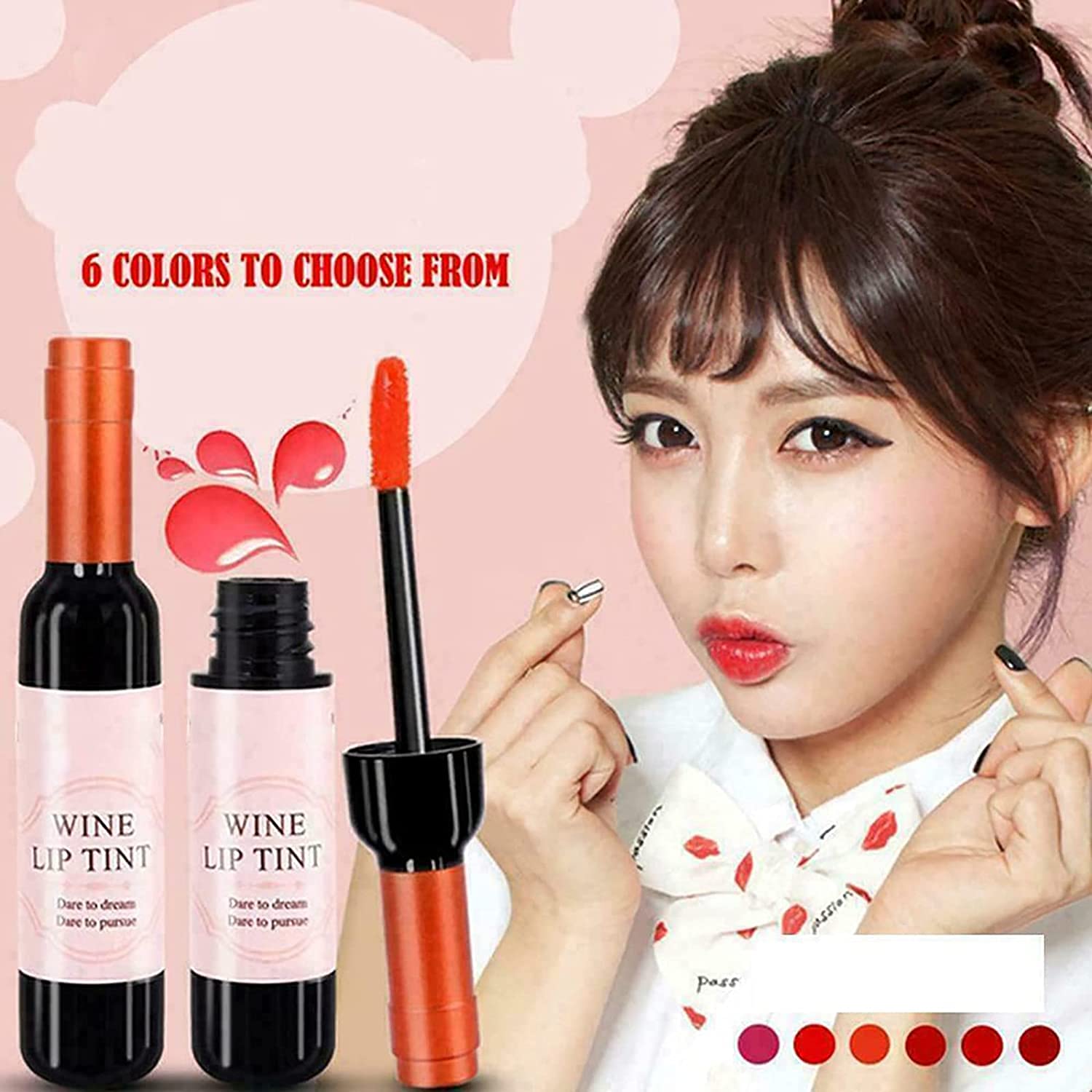 Long Lasting Matte Liquid Lipstick - Waterproof Wine Red Lip Tint & Gloss Set with Mini Bottle Design | Perfect for Party Makeup, Date Night & Special Occasions (CR01)