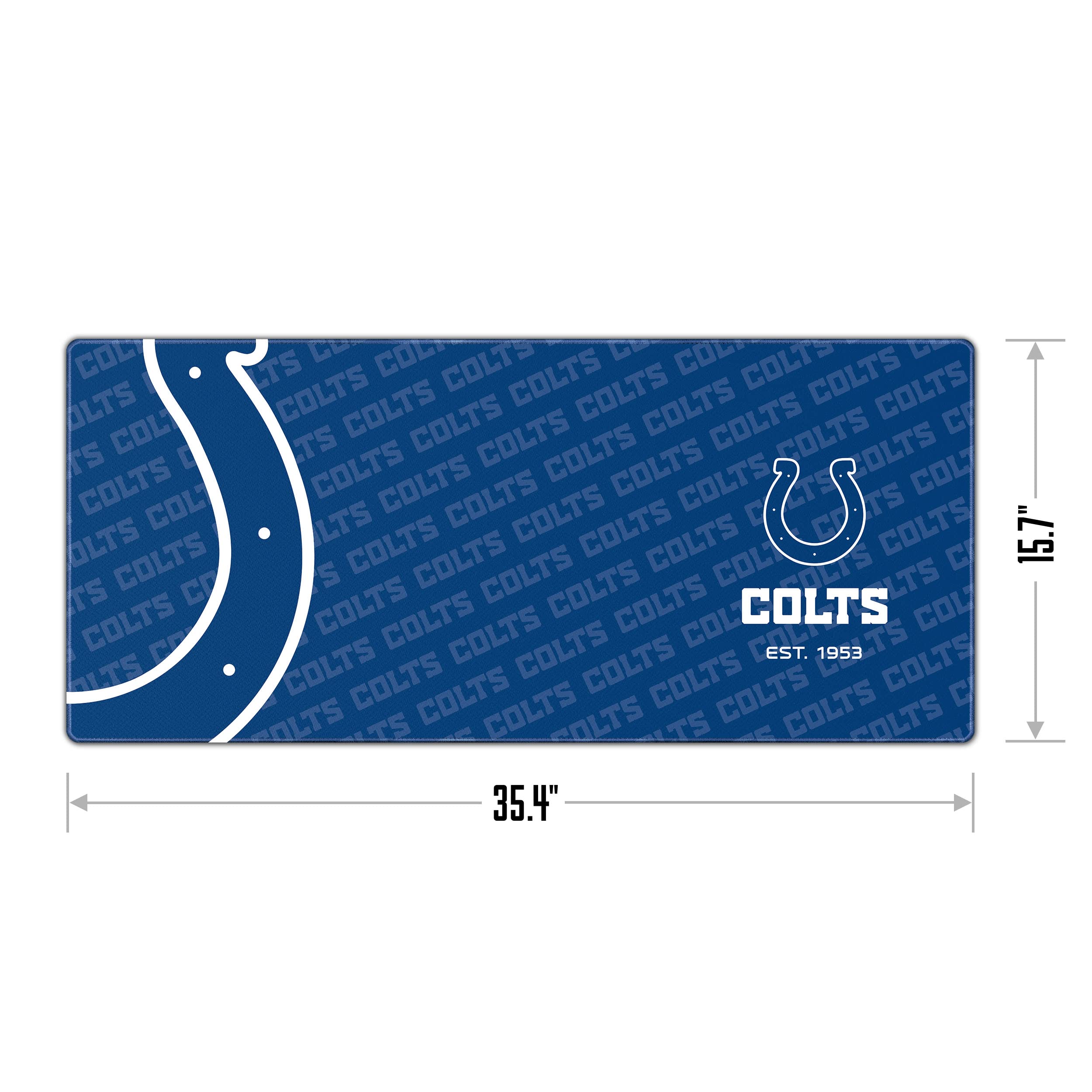 YouTheFan NFL Indianapolis Colts Logo Series Desk Pad - Non-Slip Mouse Pad & Office Desk Mat for Gaming, Work, and Home Office Setup