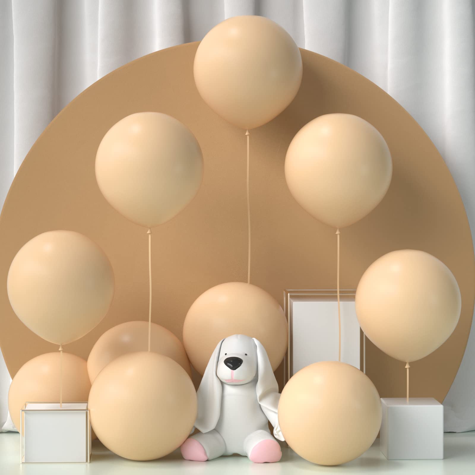 Honinda 18 Inch Blush Balloons - 10pcs Jumbo Thick Nude Latex Balloons (Apricot/Beige) for Baby Showers, Birthdays, Weddings & Gender Reveal Parties - Elegant Party Decorations & Photo Backdrops