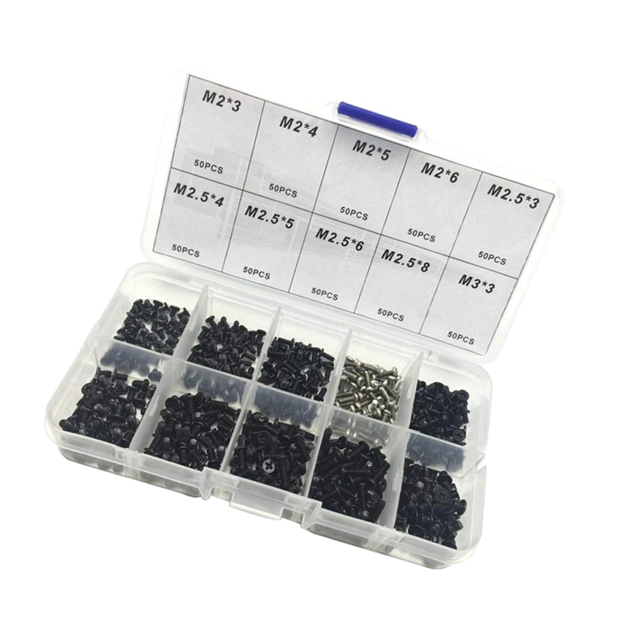 Healeved 1500 Pcs 3mm Black Self Tapping Screws for Laptop Repair - Cross Head Computer Screws with Nuts | Durable Small Screws for MacBook, Dell, HP & More | Perfect for DIY Laptop Maintenance & Electronics Projects
