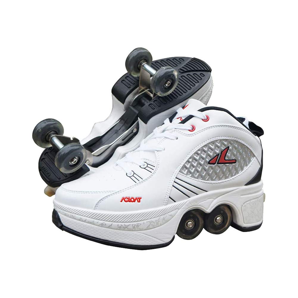 Fashiums Roller Shoes for Men & Women - Automatic Walking Shoes with Invisible Wheels, Double-Row Deformable Wheels for Adults & Kids - Perfect for Commuting, Fitness & Fun Outdoor Activities