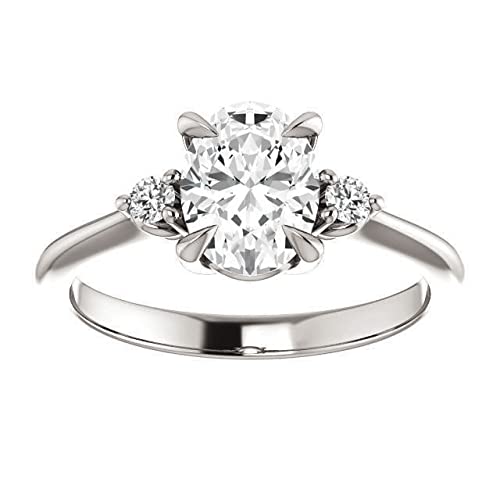 2 CT Oval Cut Three Stone Bridal Ring Set - VVS1 Colorless Moissanite in 925 Sterling Silver - Elegant Engagement & Wedding Ring Set - Perfect Gift for Anniversaries, Proposals & Special Occasions