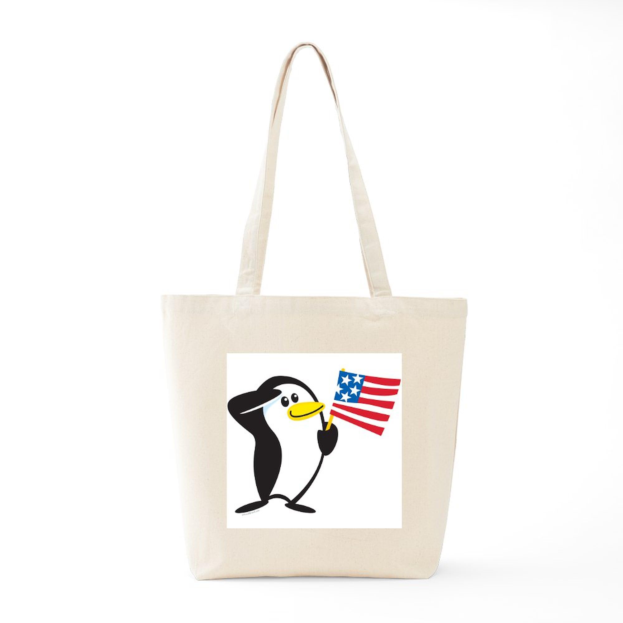 Proud Penguin Natural Canvas Tote Bag - Eco-Friendly Reusable Shopping Bag for Groceries, Beach & Everyday Use | CafePress