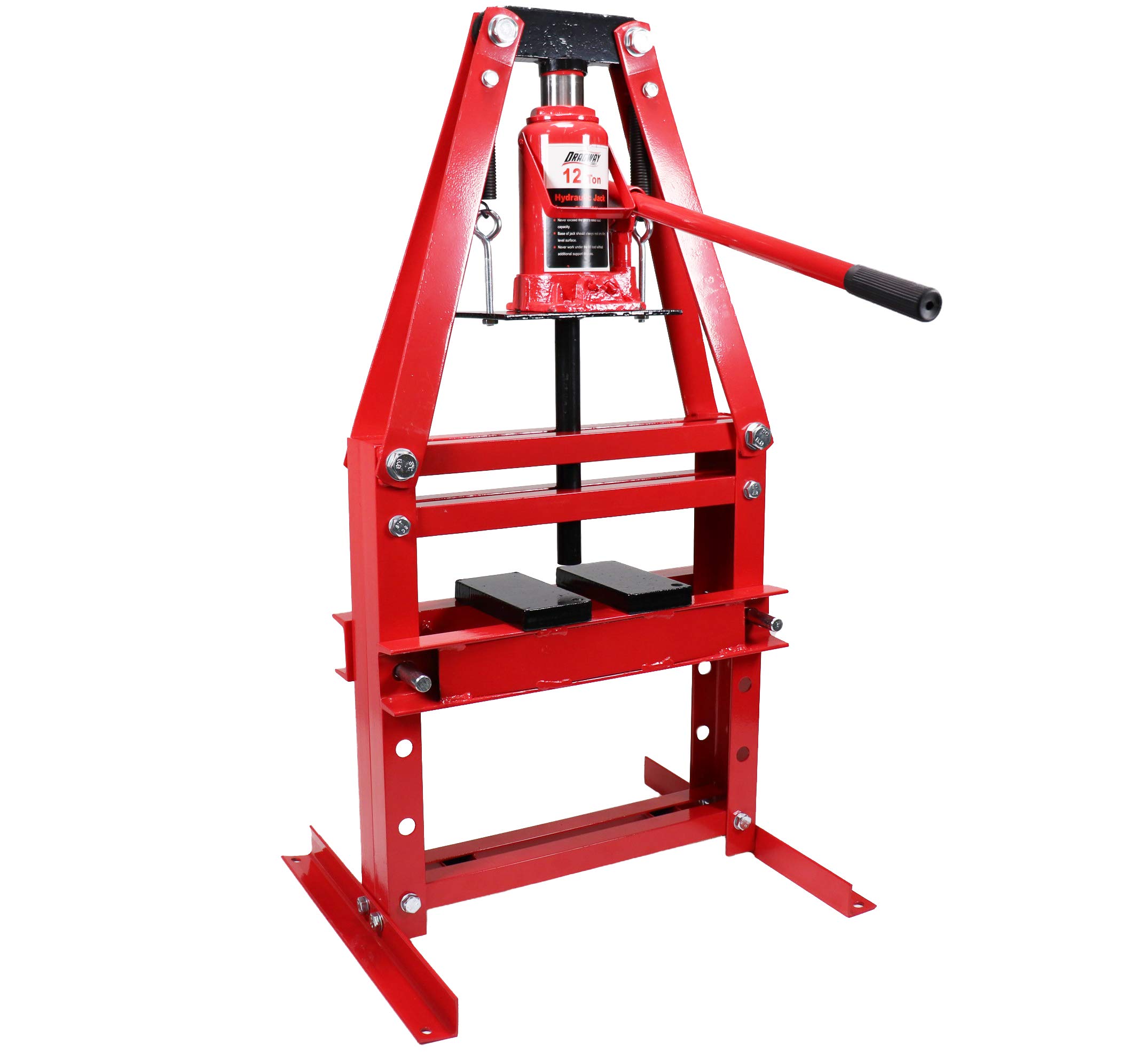 12-Ton Benchtop Hydraulic A-Frame Shop Press with Press Plates - Heavy Duty Metal Bending, Bearing Removal & Auto Repair Tool for Home Garage & Workshop Use