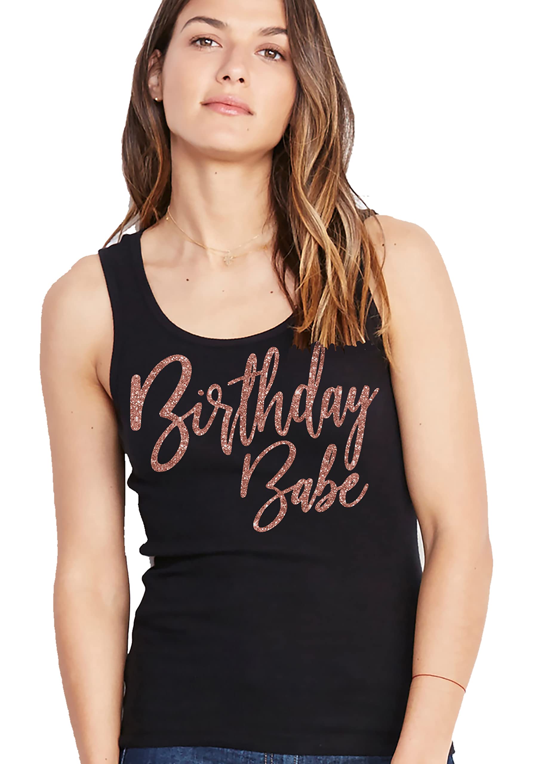 Rose Gold Birthday Shirts for Women - Cute Birthday Tank Tops - Comfortable & Stylish Women's Birthday Apparel - Perfect for Parties, Girls Night Out & Birthday Celebrations