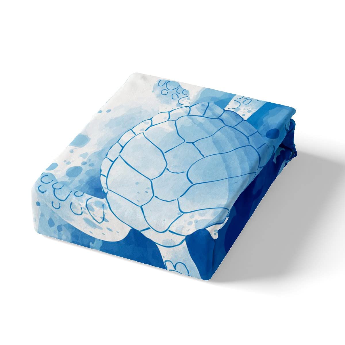 Homewish Twin Size Sea Turtle Duvet Cover Set - Navy Blue Ocean Theme Bedding with Octopus & Seaweed Silhouette - Includes 1 Pillowcase (68x90 Inches) - Perfect for Teen Girls' Room Decor & Underwater Themed Bedrooms