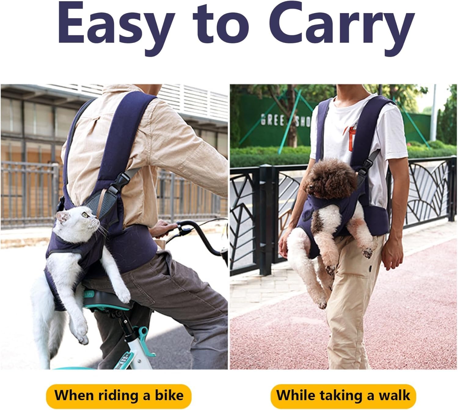 Adjustable Pet Backpack Carrier for Dogs & Cats - Breathable Travel Bag with Storage Pocket & Hook - Ideal for Small & Medium Pets - Perfect for Walking, Biking & Outdoor Adventures