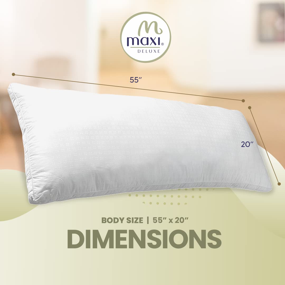 Luxury Hotel-Style Body Pillow - 20x55 Inches, Ultra Soft & Comfortable, 300 Thread Count - Relieves Neck & Back Pain - Perfect for Home, Office, or Travel Use