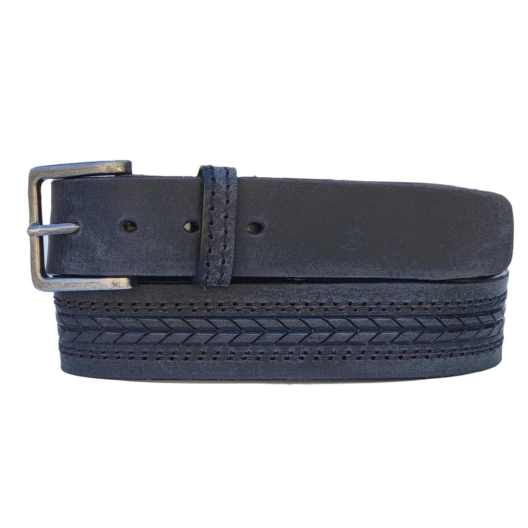 Premium Handcrafted Men's Distressed Leather Belt with Sleek Arrows - NAB Signature Quality Black Work Belt for Casual Wear - Available in Multiple Sizes (30, Black) - Perfect for Office, Date Night & Everyday Style