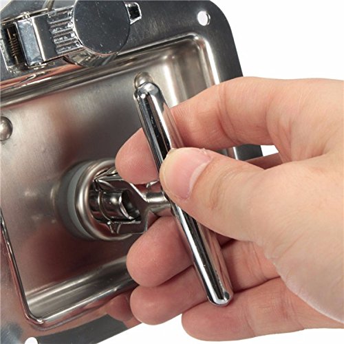 YONGYAO Stainless Steel T-Shaped Handle Lock Tool Box for Truck, Trailer & Camping - Heavy Duty, Foldable Design for Secure Storage & Easy Transport